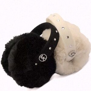 Michael Kors Rhinestone Faux Fur Earmuffs NWT